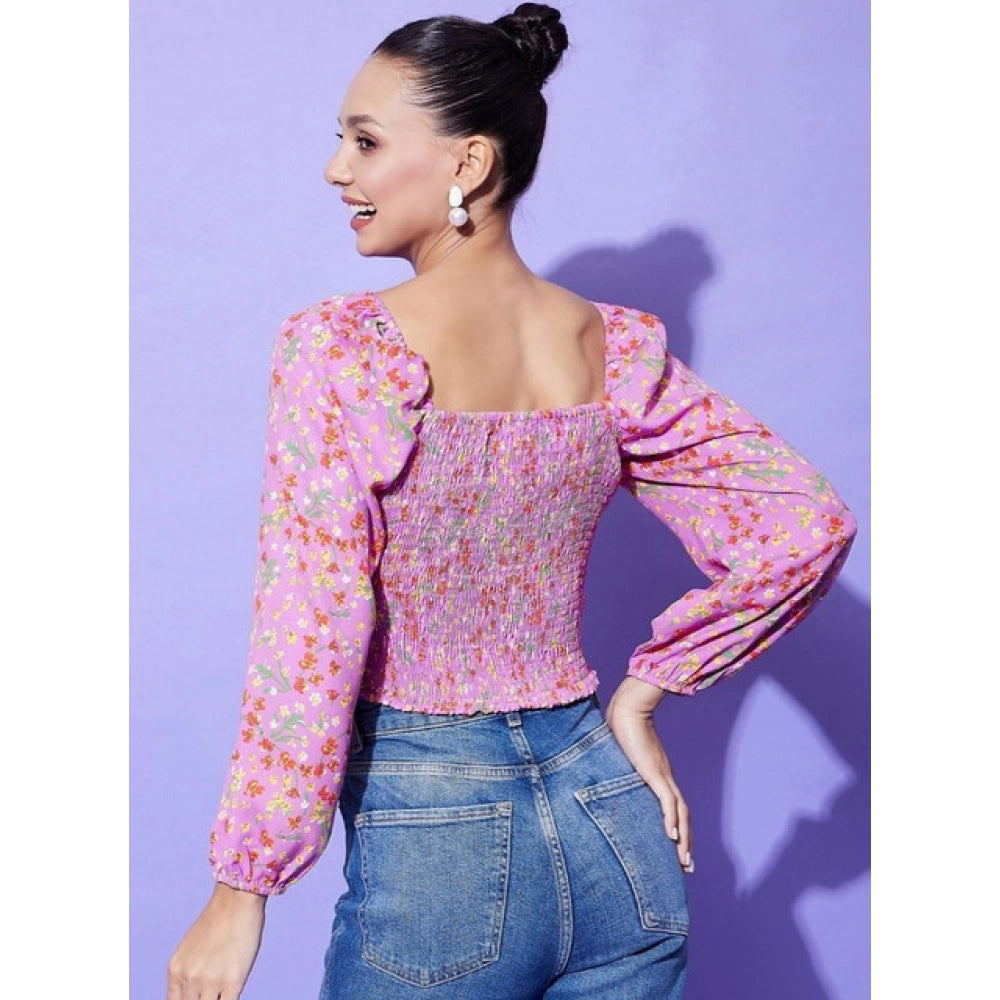 Seduva Women's Polyester Floral Long Sleeves Top (Multicolor)