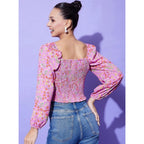 Seduva Women's Polyester Floral Long Sleeves Top (Multicolor)