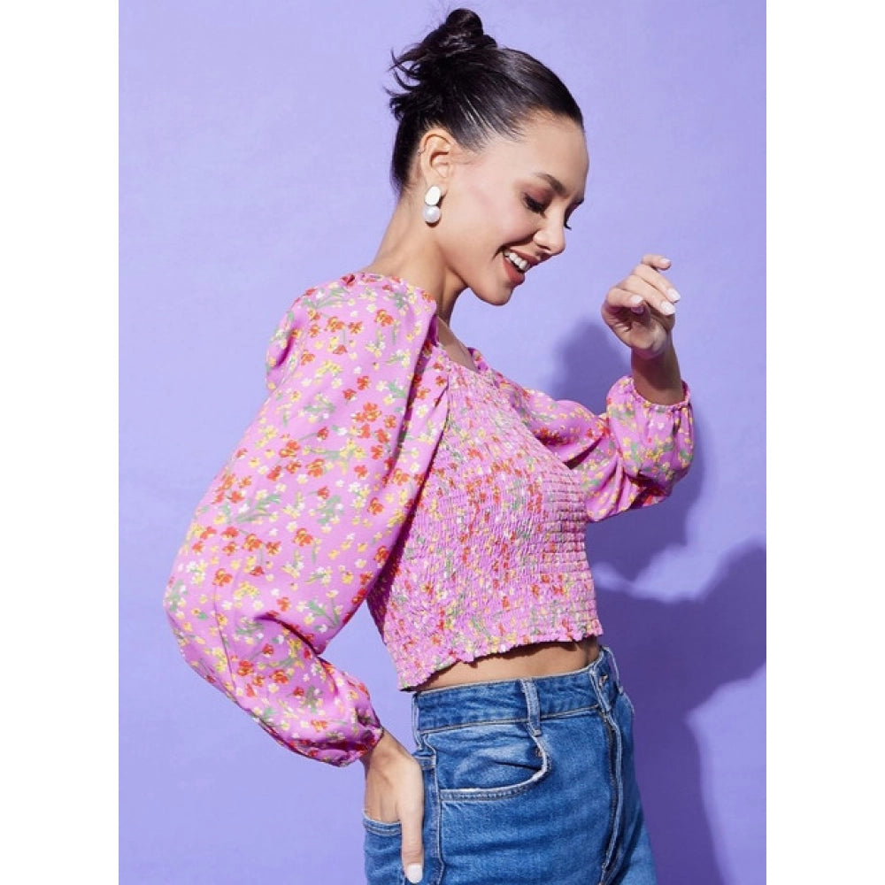 Seduva Women's Polyester Floral Long Sleeves Top (Multicolor)