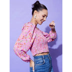Seduva Women's Polyester Floral Long Sleeves Top (Multicolor)