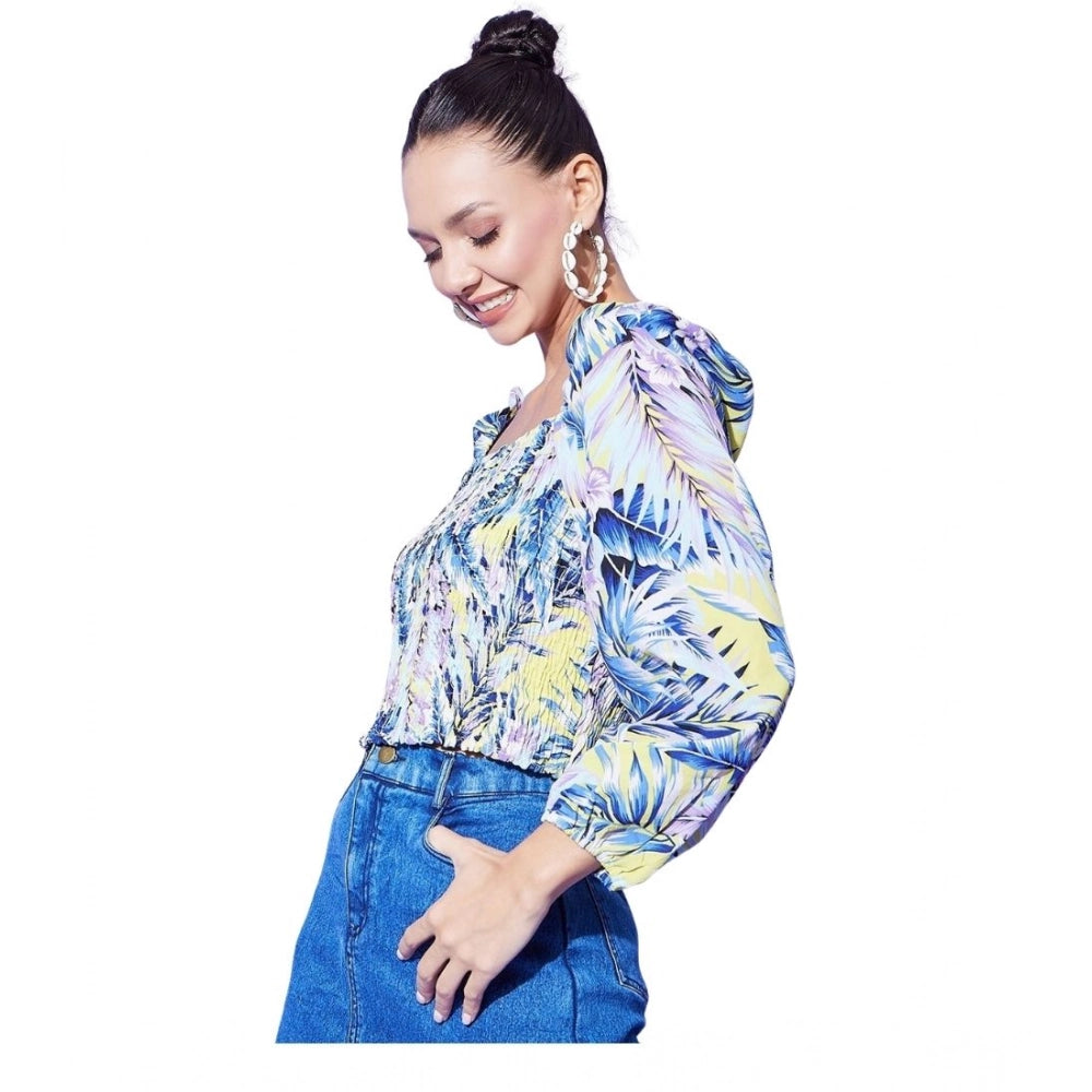 Seduva Women's Polyester Floral Long Sleeves Top (Multicolor)