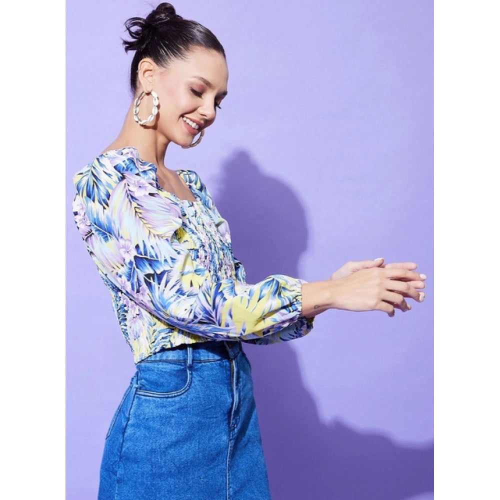 Seduva Women's Polyester Floral Long Sleeves Top (Multicolor)