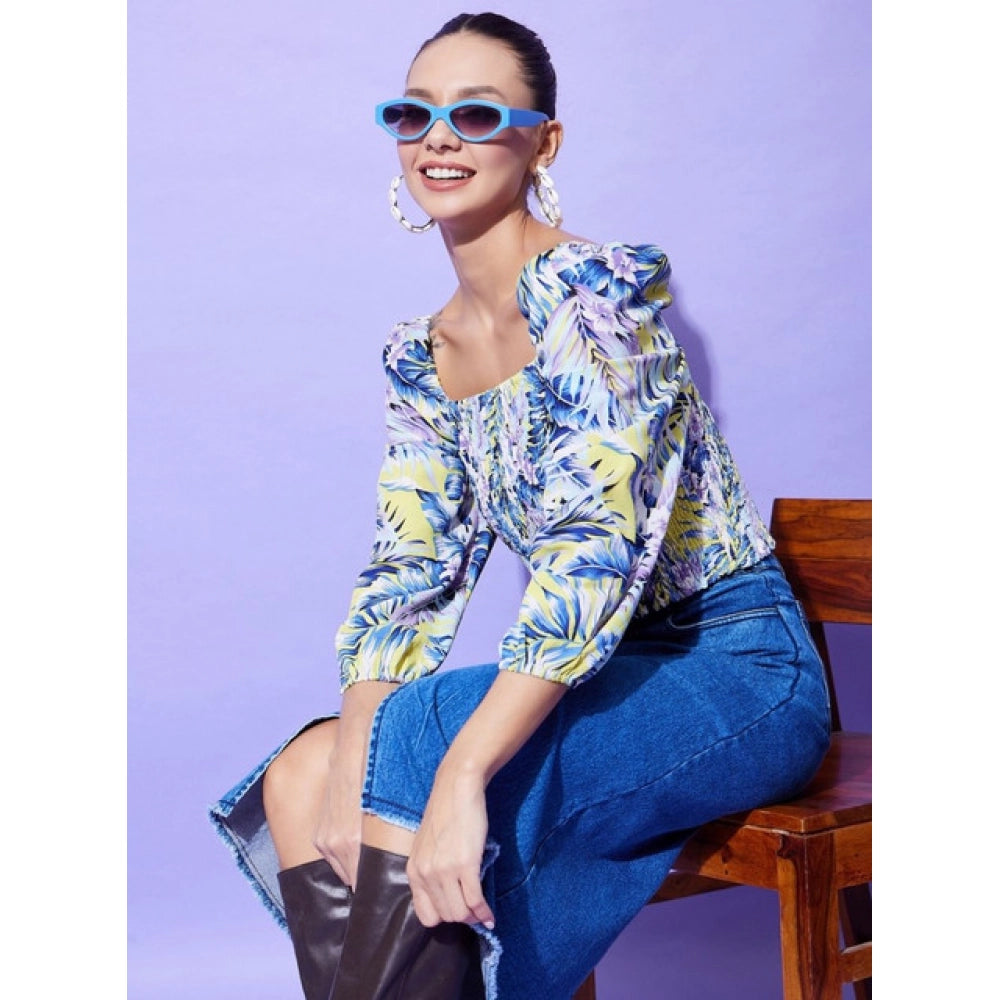Seduva Women's Polyester Floral Long Sleeves Top (Multicolor)