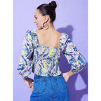Seduva Women's Polyester Floral Long Sleeves Top (Multicolor)