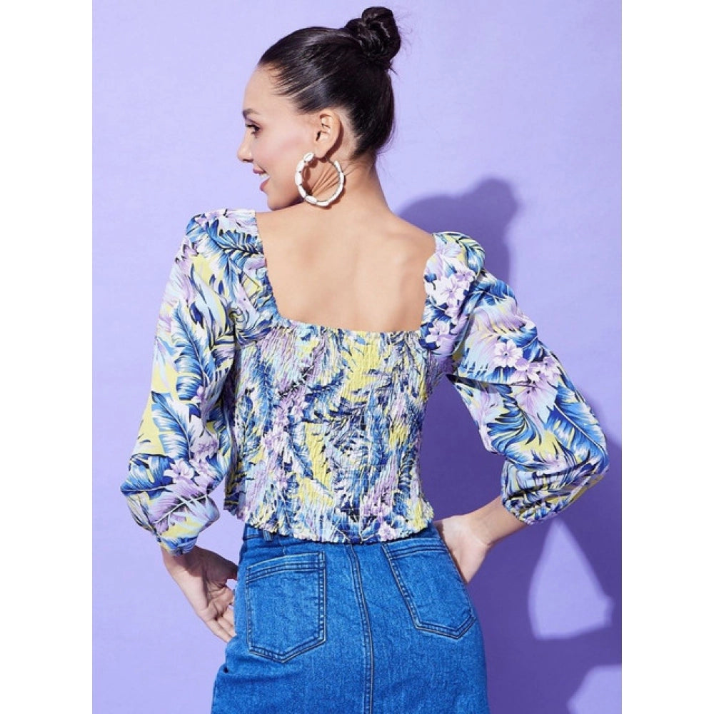 Seduva Women's Polyester Floral Long Sleeves Top (Multicolor)