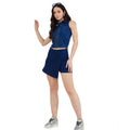 Seduva Women's Denim Lycra Solid Sleeveless Top (Blue)