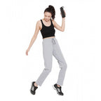 Seduva Women's Cotton Solid Elasticated Track Pants (Light Grey)