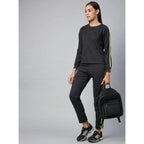 Seduva Women's Cotton Solid Long Sleeves Tracksuit (Dark Grey - Green)