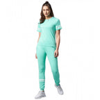 Seduva Women's Cotton Striped Short Sleeve Tracksuit (Green)