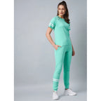 Seduva Women's Cotton Striped Short Sleeve Tracksuit (Green)