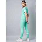 Seduva Women's Cotton Striped Short Sleeve Tracksuit (Green)