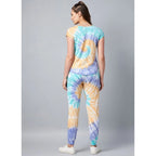 Seduva Women's Cotton Tie And Dye Short Sleeve Tracksuit (Multicolor)