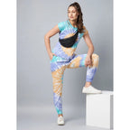 Seduva Women's Cotton Tie And Dye Short Sleeve Tracksuit (Multicolor)