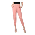 Seduva Women's Polyester Solid Elasticated Trousers (Pink)