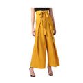 Seduva Women's Polyester Solid Smocked Trousers (Yellow)