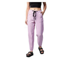 Seduva Women's Coton Twill Solid Elasticated Trousers (Lavender)
