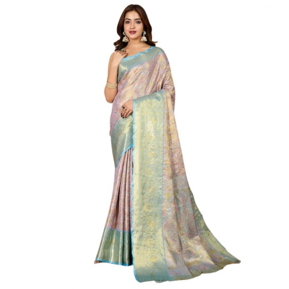 Seduva Women's Jacquard Saree With Unstitched Blouse 5.5Mtr (Multicolor)