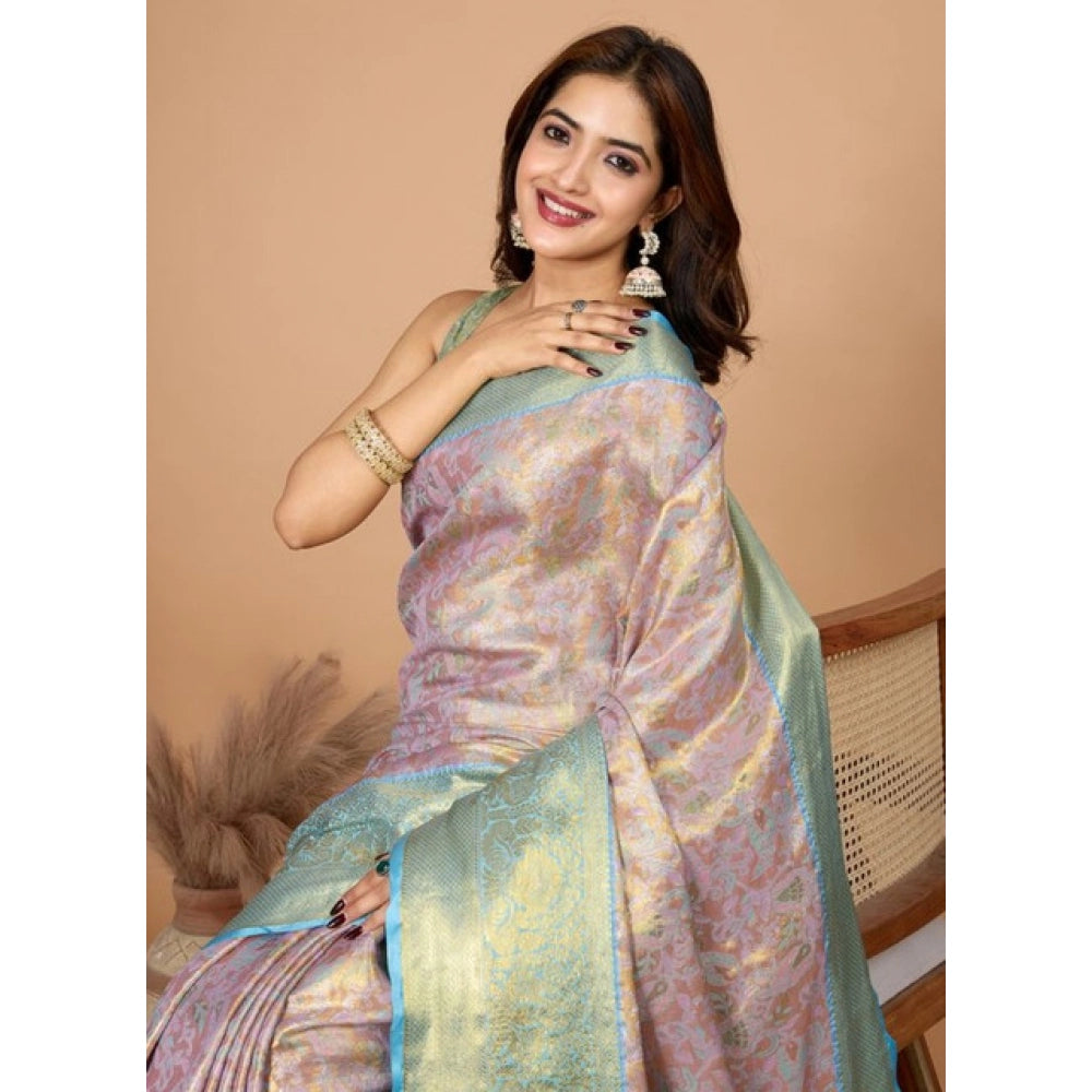 Seduva Women's Jacquard Saree With Unstitched Blouse 5.5Mtr (Multicolor)