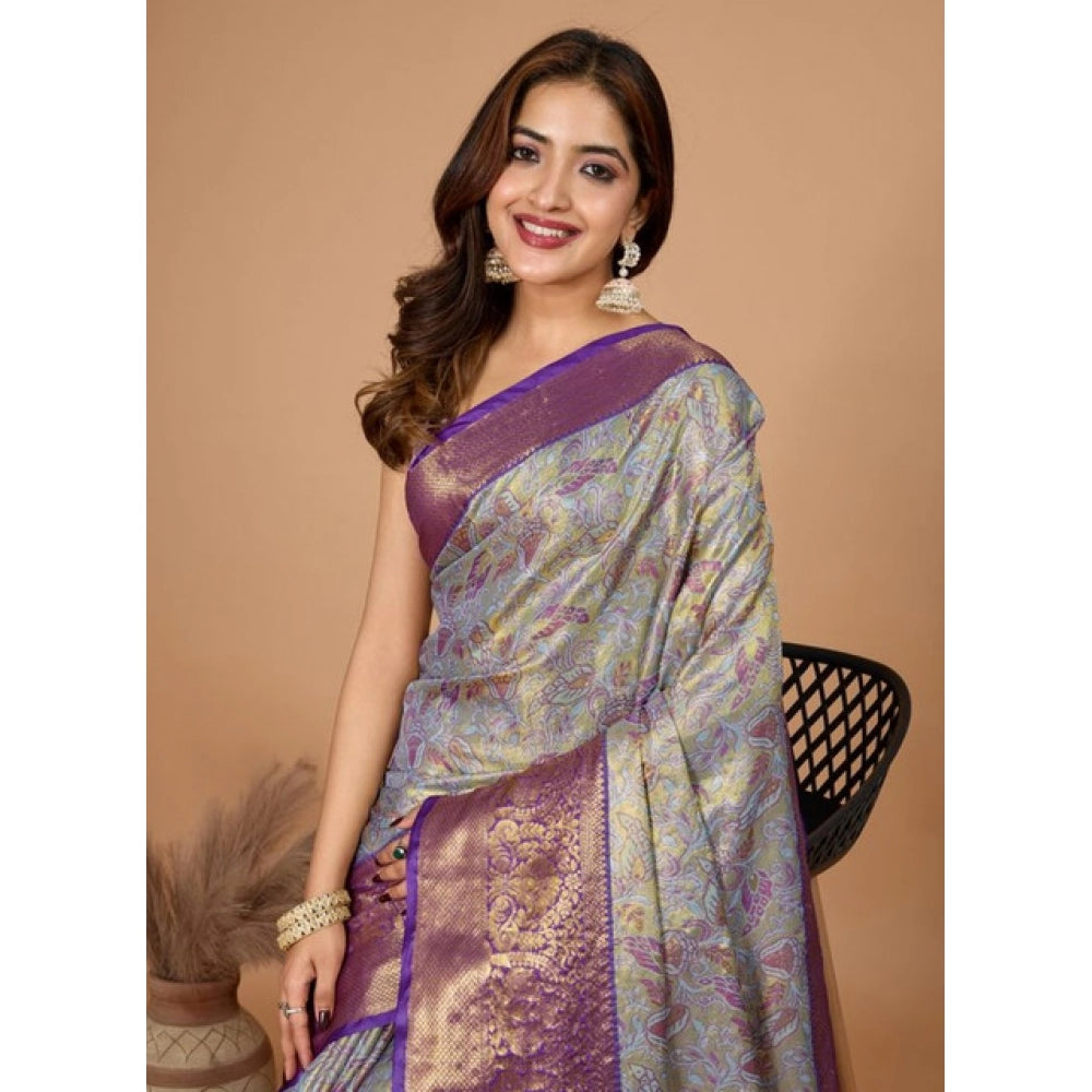 Seduva Women's Jacquard Saree With Unstitched Blouse 5.5Mtr (Multicolor)