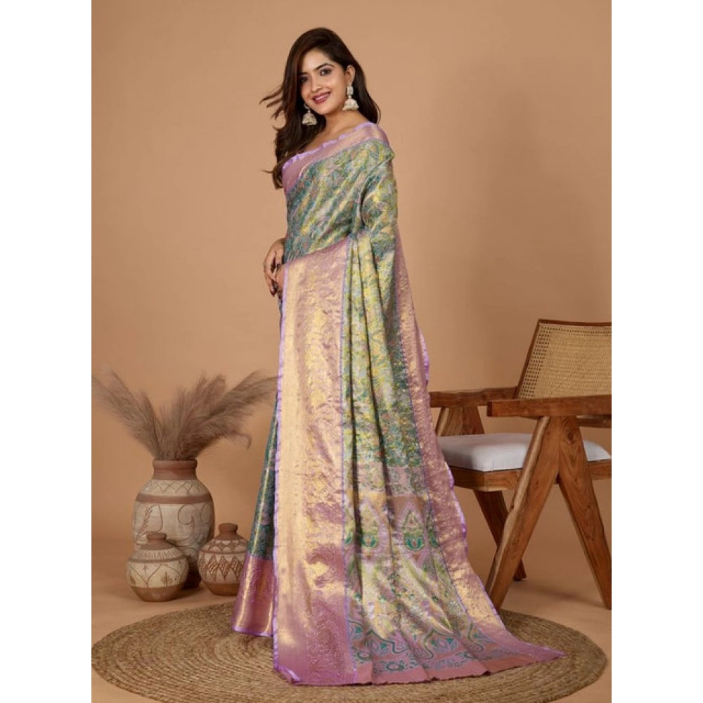 Seduva Women's Jacquard Saree With Unstitched Blouse 5.5Mtr (Multicolor)