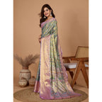 Seduva Women's Jacquard Saree With Unstitched Blouse 5.5Mtr (Multicolor)