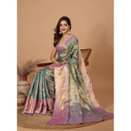 Seduva Women's Jacquard Saree With Unstitched Blouse 5.5Mtr (Multicolor)