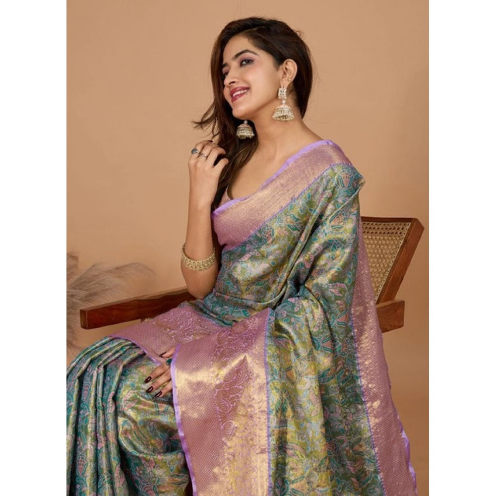 Seduva Women's Jacquard Saree With Unstitched Blouse 5.5Mtr (Multicolor)