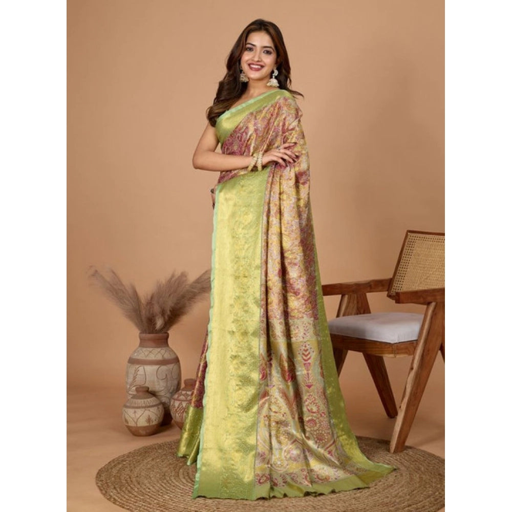 Seduva Women's Jacquard Saree With Unstitched Blouse 5.5Mtr (Multicolor)