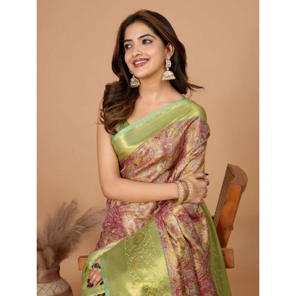 Seduva Women's Jacquard Saree With Unstitched Blouse 5.5Mtr (Multicolor)