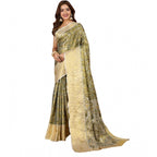 Seduva Women's Jacquard Saree With Unstitched Blouse 5.5Mtr (Olive)