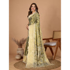 Seduva Women's Jacquard Saree With Unstitched Blouse 5.5Mtr (Olive)
