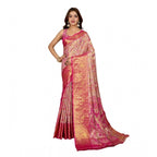Seduva Women's Jacquard Saree With Unstitched Blouse 5.5Mtr (Pink)