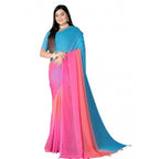 Seduva Women's Georgette Floral Printed Saree With Unstitched Blouse 5.5Mtr (Multicolor)