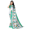 Seduva Women's Georgette Floral Printed Saree With Unstitched Blouse 5.5Mtr (Green)