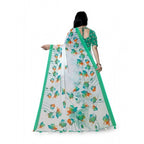 Seduva Women's Georgette Floral Printed Saree With Unstitched Blouse 5.5Mtr (Green)
