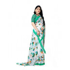Seduva Women's Georgette Floral Printed Saree With Unstitched Blouse 5.5Mtr (Green)