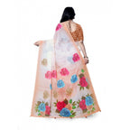 Seduva Women's Georgette Floral Printed Saree With Unstitched Blouse 5.5Mtr (Orange)
