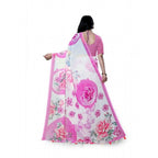 Seduva Women's Georgette Floral Printed Saree With Unstitched Blouse 5.5Mtr (Pink)