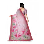 Seduva Women's Georgette Floral Printed Saree With Unstitched Blouse 5.5Mtr (Rose Pink)