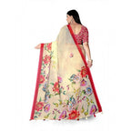 Seduva Women's Georgette Floral Printed Saree With Unstitched Blouse 5.5Mtr (Yellow)