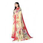 Seduva Women's Georgette Floral Printed Saree With Unstitched Blouse 5.5Mtr (Yellow)