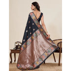 Seduva Women's Faux_Banarasi_Silk Woven Saree With Unstitched Blouse 5.5Mtr (Black)