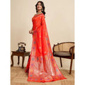 Seduva Women's Faux_Banarasi_Silk Woven Saree With Unstitched Blouse 5.5Mtr (Coral)