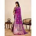 Seduva Women's Faux_Banarasi_Silk Woven Saree With Unstitched Blouse 5.5Mtr (Magenta)