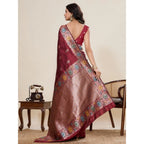 Seduva Women's Faux_Banarasi_Silk Woven Saree With Unstitched Blouse 5.5Mtr (Maroon)