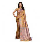 Seduva Women's Faux_Banarasi_Silk Woven Saree With Unstitched Blouse 5.5Mtr (Mustard)