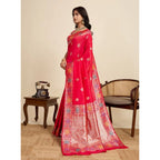 Seduva Women's Faux_Banarasi_Silk Woven Saree With Unstitched Blouse 5.5Mtr (Red)