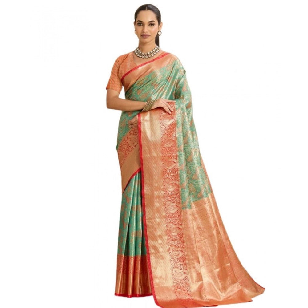 Seduva Women's Faux_Banarasi_Silk Woven Saree With Unstitched Blouse 5.5Mtr (Green)