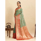 Seduva Women's Faux_Banarasi_Silk Woven Saree With Unstitched Blouse 5.5Mtr (Green)
