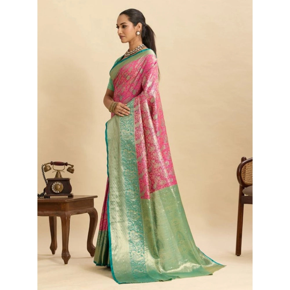 Seduva Women's Faux_Banarasi_Silk Woven Saree With Unstitched Blouse 5.5Mtr (Pink)